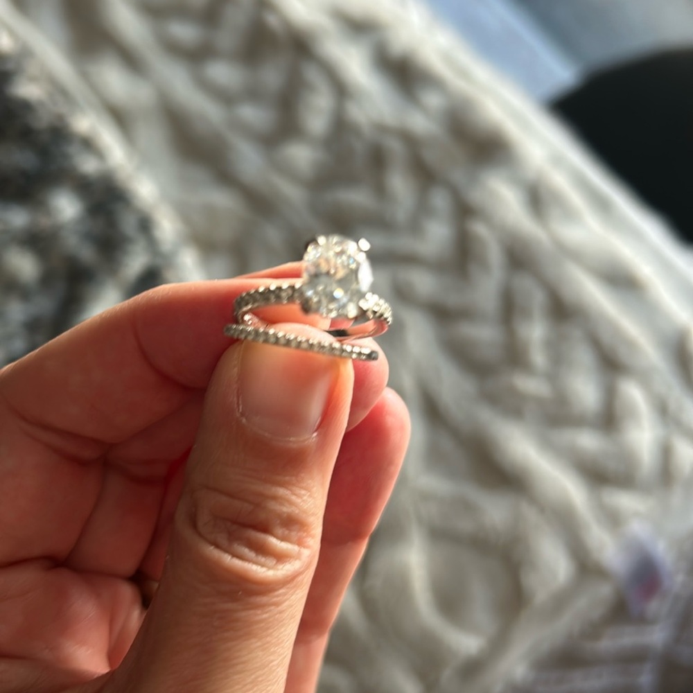 Travel ring set 3 carat with band
